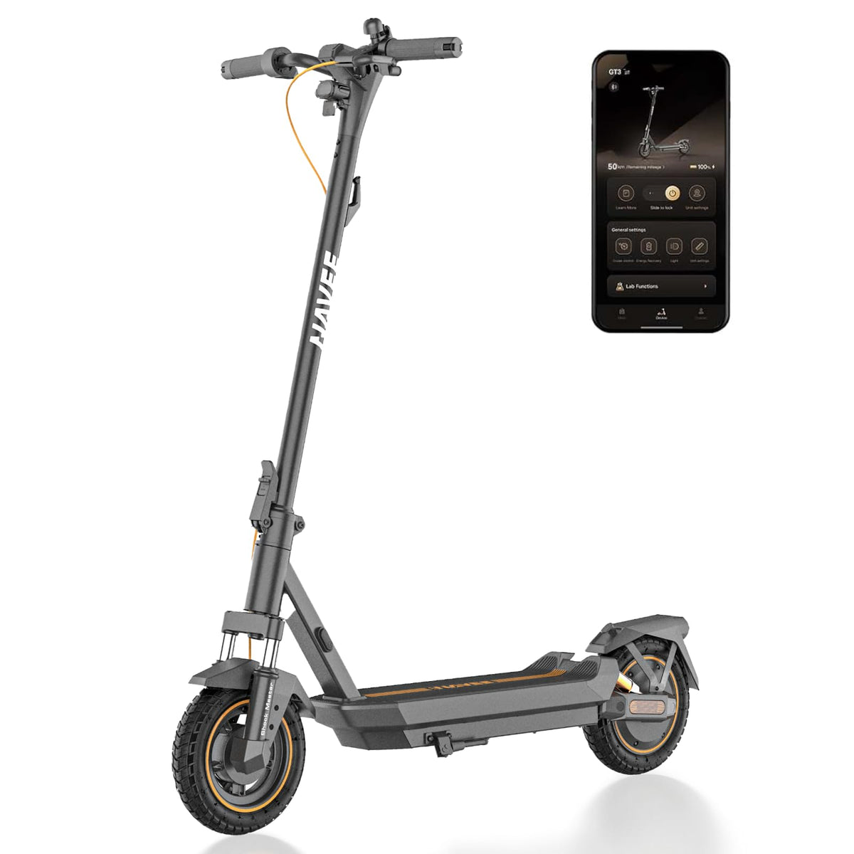 NAVEE GT3 Electric-Scooter-Adults, e Scooter, Fast 19.9 Mph, 700w 500w Motor with Suspension, Long Range 30 Miles, 10 inch Tires All Terrain, Foldable for Commuter Men Adult Teens Students Heavy Duty