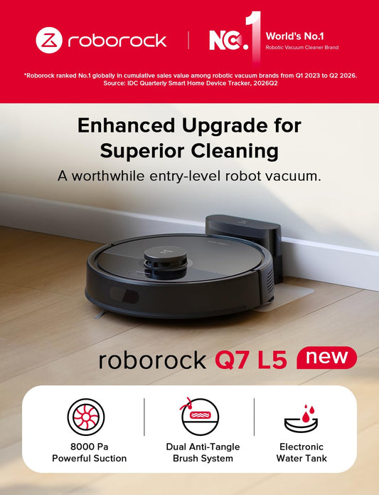 roborock Q7 L5 Robot Vacuum and Mop Combo, 8,000Pa Suction