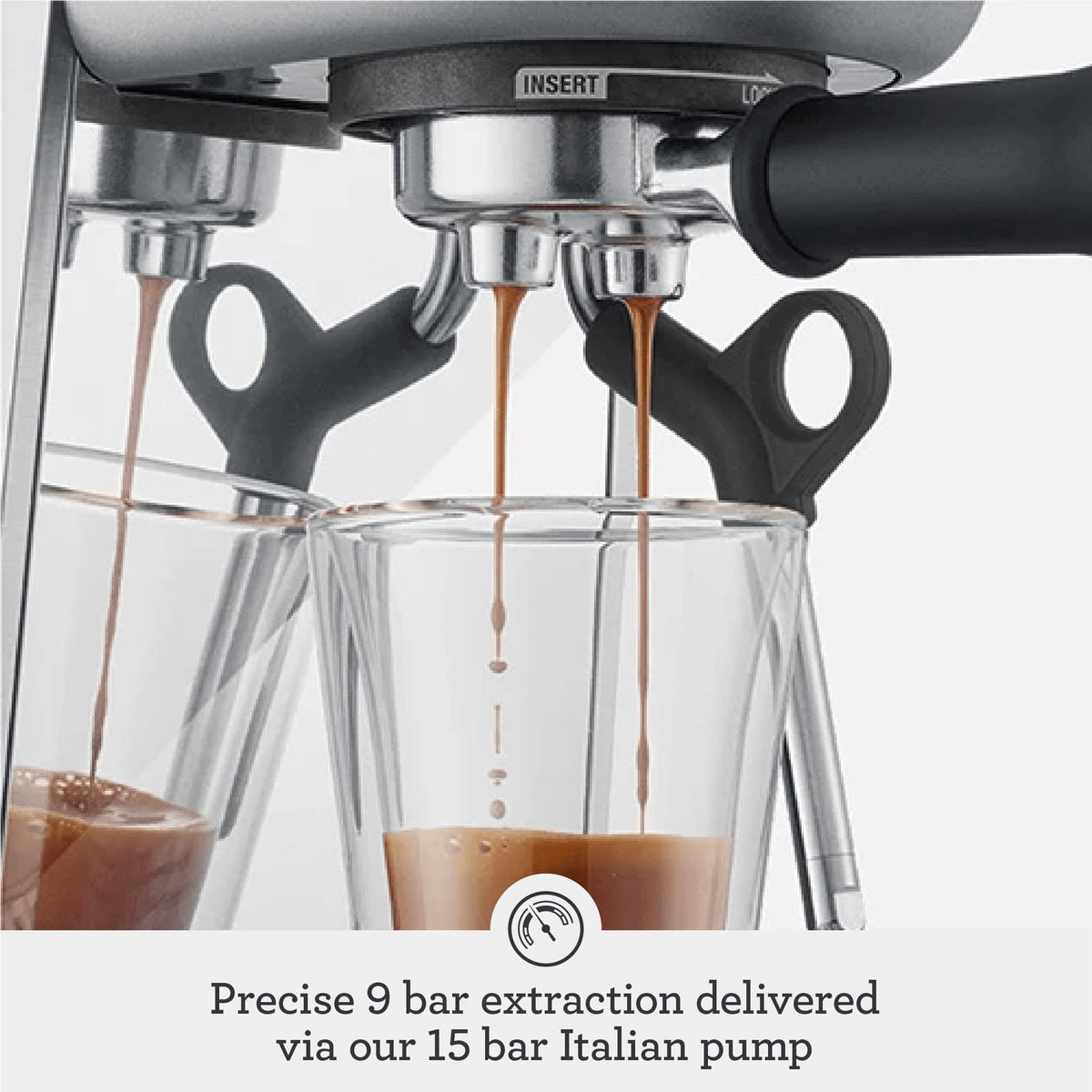 Breville BES500BTR Bambino Plus Espresso Machine, Black Truffle