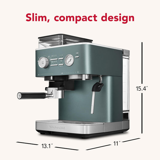KitchenAid Semi-Auto Espresso Machine, Burr Grinder, 2.5L, Juniper
