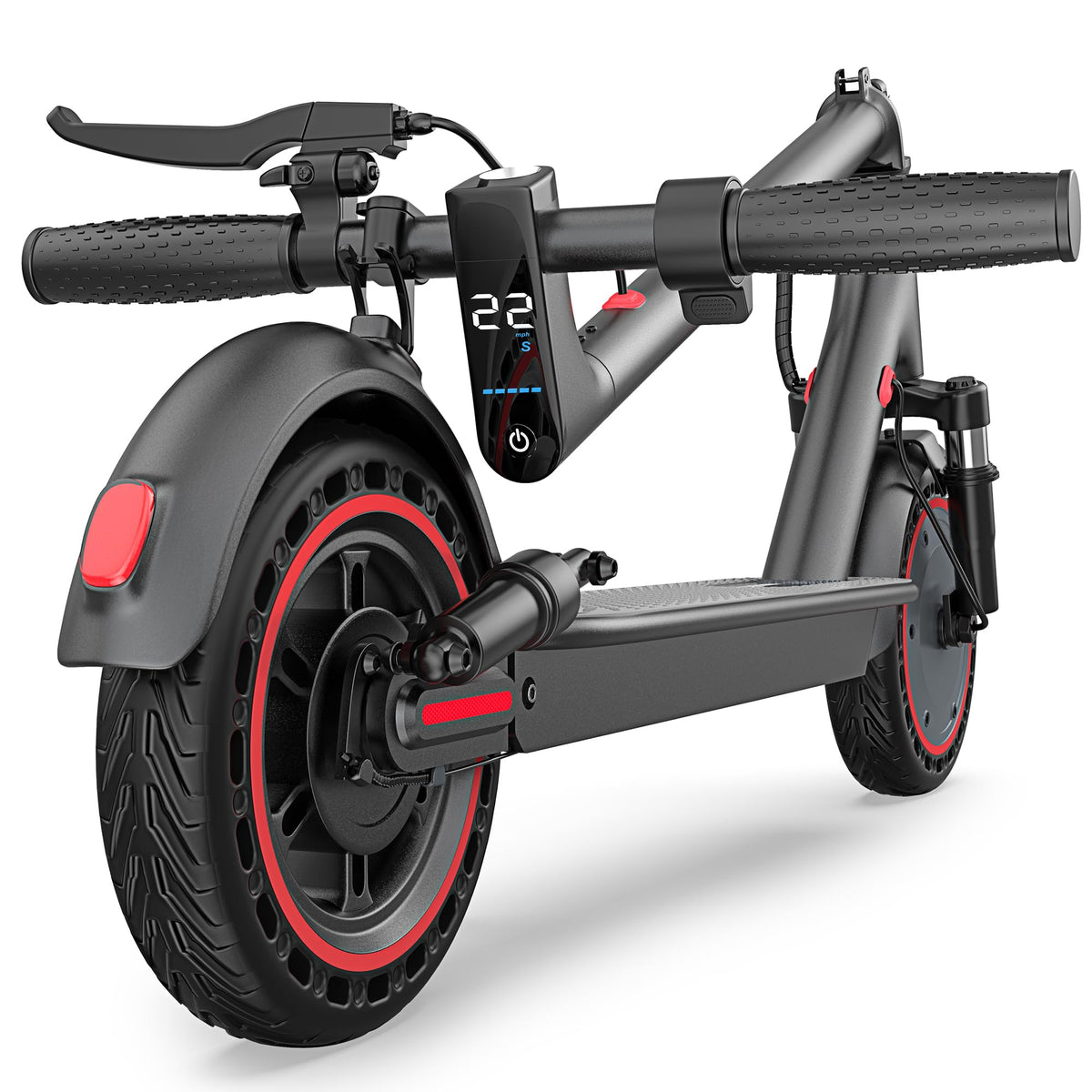 Maxshot Electric Scooter, 8.5" /10" /14" Tire, 16/19/22 Mph Top Speed, 12/16/21/27/28/49/50 Miles Long Range, Folding Escooter for Adults and Kids with Seat Bag, Dual Braking, Dual Suspension, App