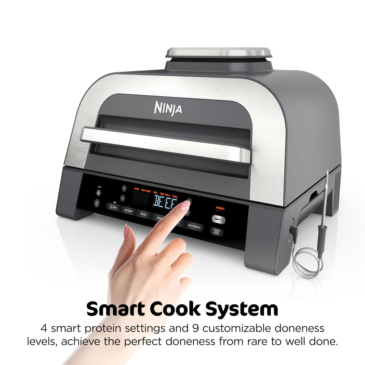 Ninja® Foodi® Smart XL 6-in-1 Indoor Grill & Air Fryer, Black/Silver, DG551