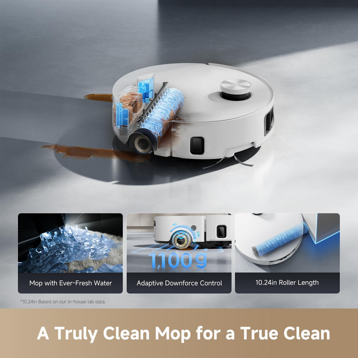 dreame Aqua10 Roller Robot Vacuum and Mop, AquaRoll Mop, 30,000Pa Suction