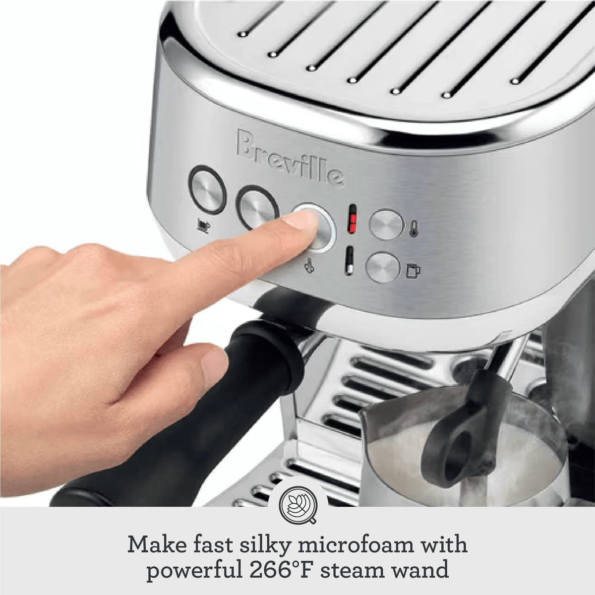 Breville BES500BTR Bambino Plus Espresso Machine, Black Truffle