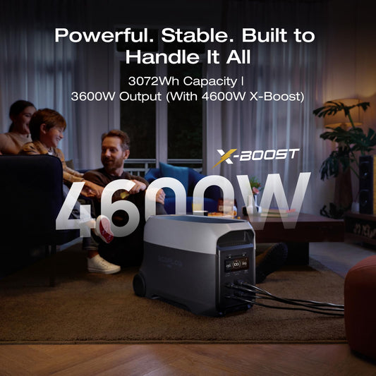 EF ECOFLOW Delta 3 Ultra 3072Wh Portable Power Station, 3600W AC Output