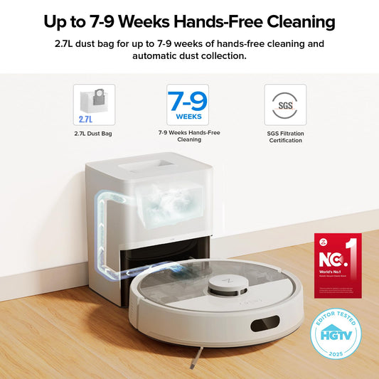 roborock Q7 M5+ Robot Vacuum and Mop, Up to 7-9 Weeks Self-Empty, 10000Pa