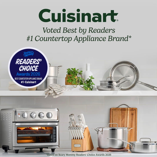 Cuisinart Air Fryer Toaster Oven, 1800W, 8-in-1 with Air Fry, Convection, Broil & Warm, 0.6 Cubic Feet, 60-Minute Timer, TOA-70NAS, Stainless Steel
