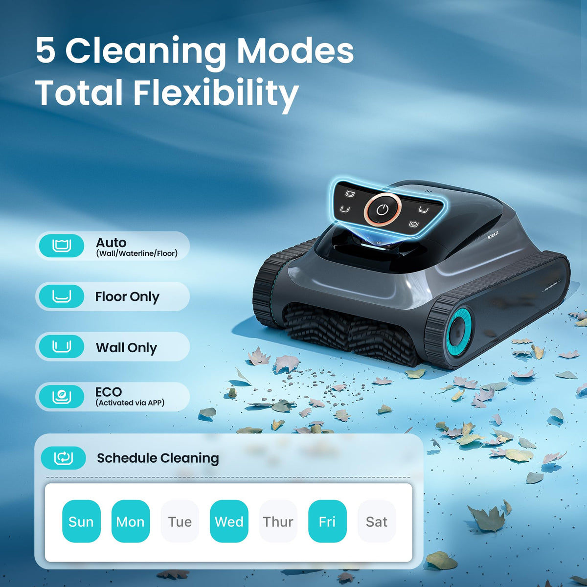 Aiper Scuba S1 2026 Robotic Pool Cleaner,Floor/Wall/Waterline/Shallow Area Cleaning, Double Filtration, Adaptive Navigation, High-Precision Sensors, App Support-Gray