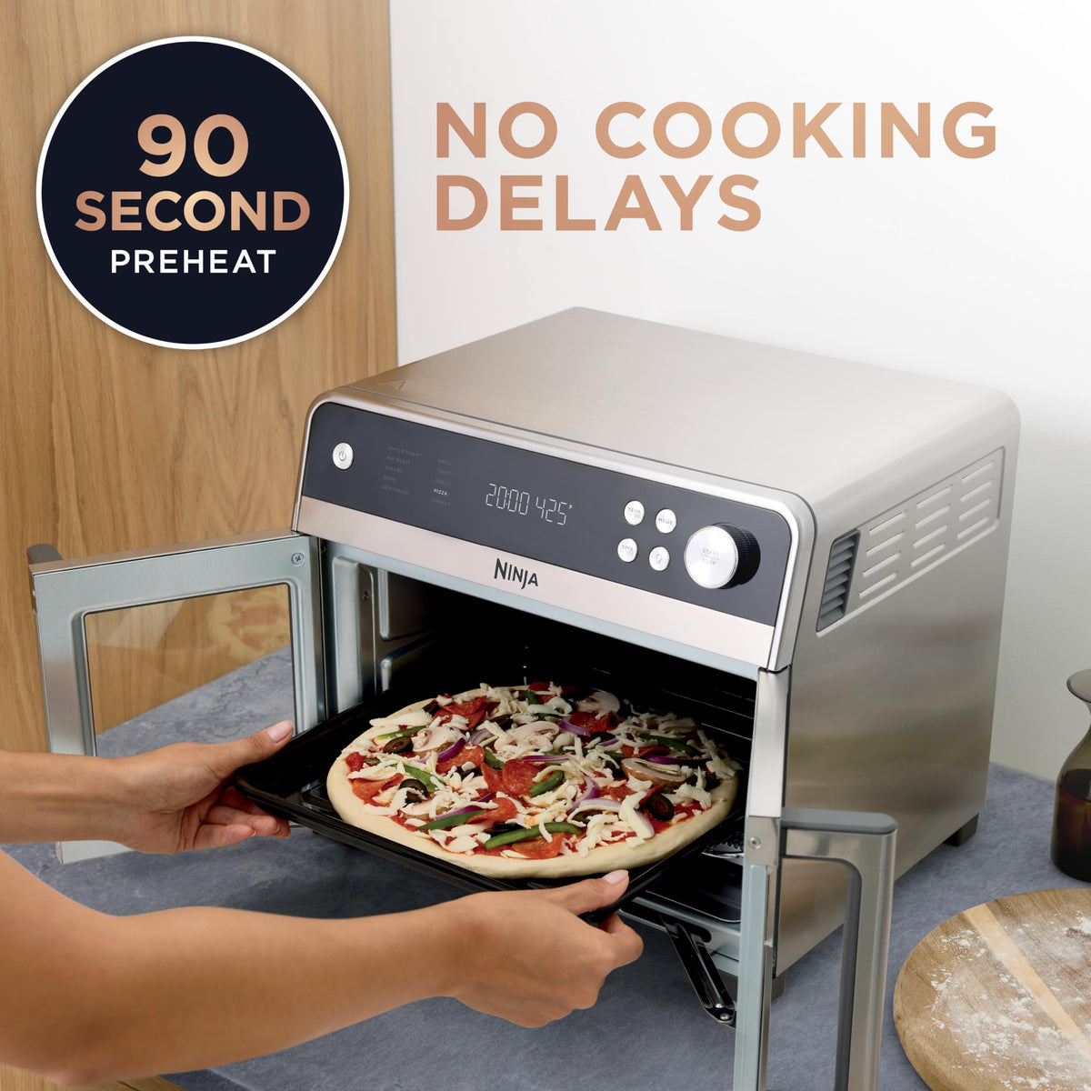 Ninja French Door Premier Air Fry Oven, 10-in-1, 20.3 Qt, Stainless, FO101