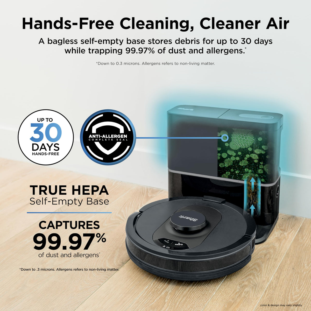 Shark AV2501S AI Ultra Robot Vacuum, with Matrix Clean, Home Mapping, 30-Day Capacity HEPA Bagless Self Empty Base, Perfect for Pet Hair, Wifi, Dark Grey