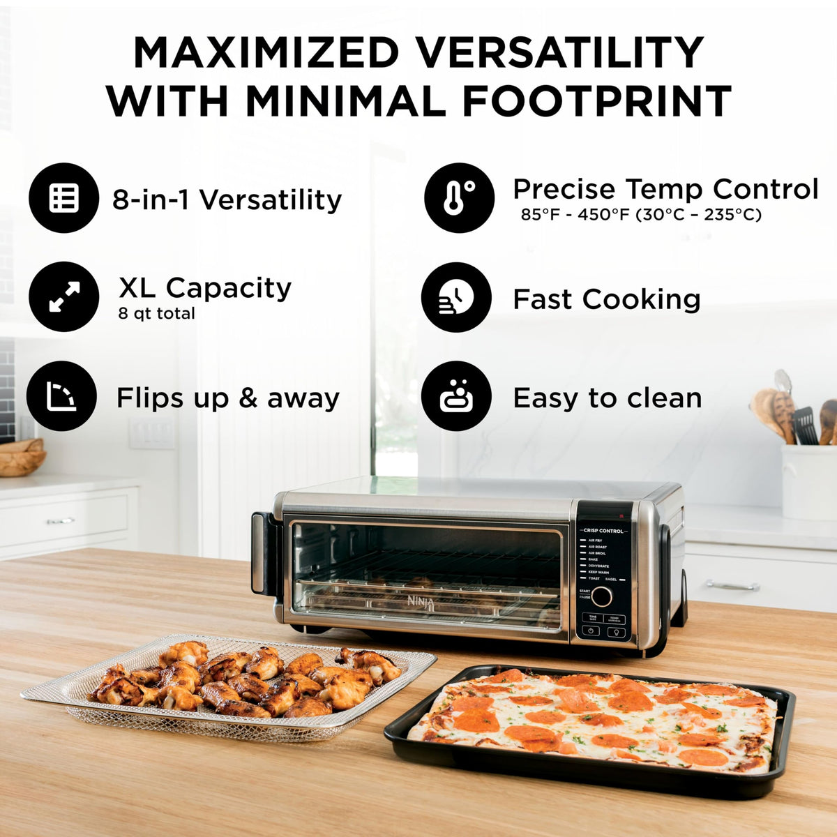 Ninja Digital Air Fry Countertop Oven, 8-in-1, XL, Silver, SP101