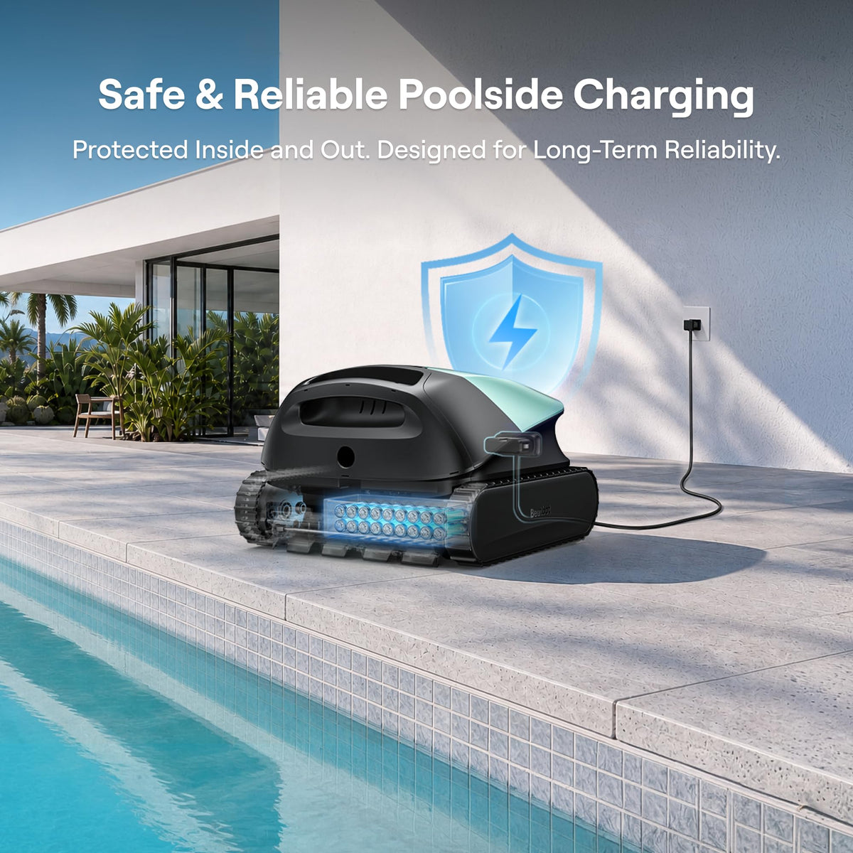 Beatbot Sora 10 Cordless Pool Vacuum Robot for Inground & Above Ground Pools, 6800 GPH Suction, Floor/Wall/Waterline/Shallow Area Cleaning, Waterline Parking, Cyan Green