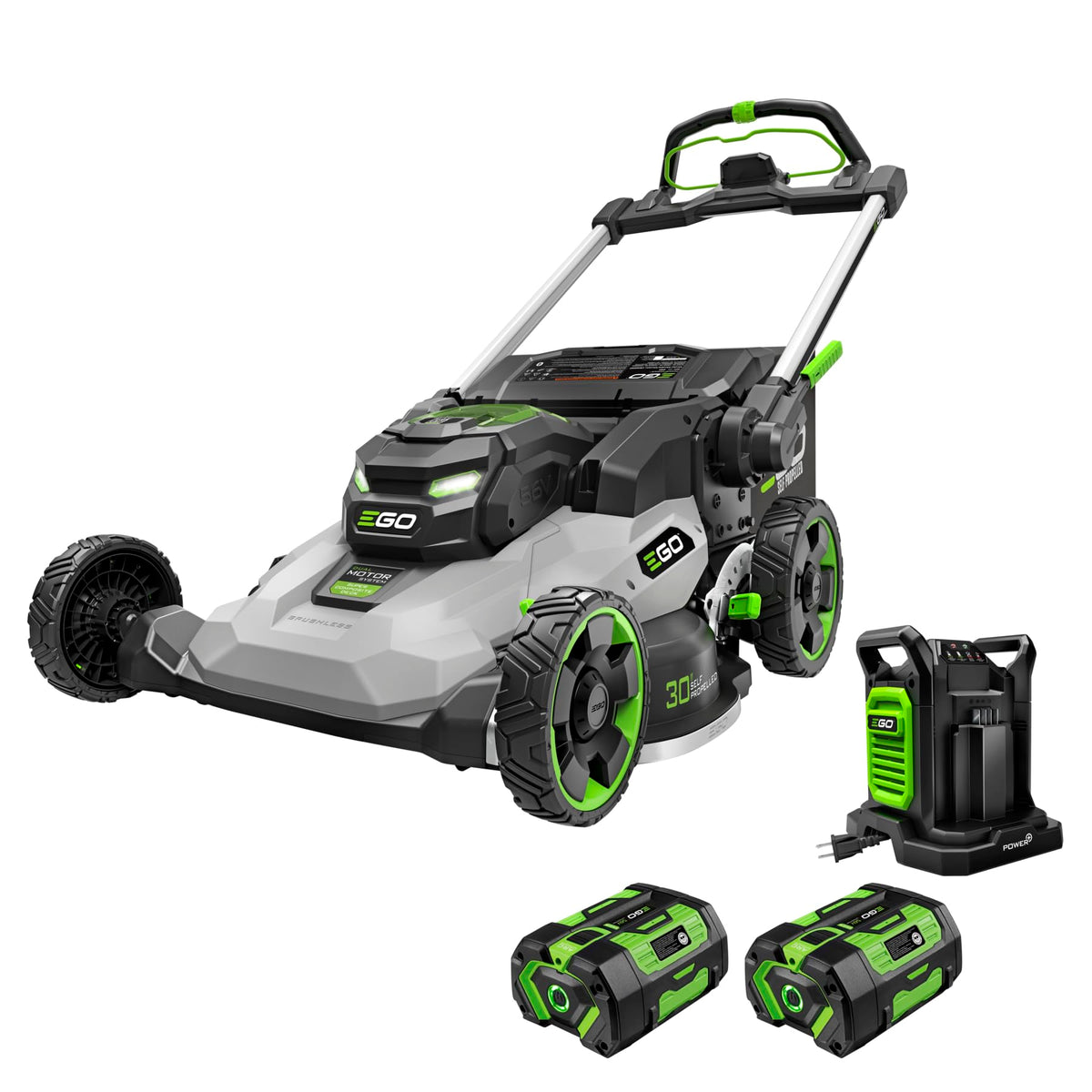 EGO POWER+ Electric Lawn Mower, Self-Propelled Cordless with 30" Super Composite Deck, Includes (2) 56V 6.0Ah Batteries and Dual Port Charger - LM3004SP-2