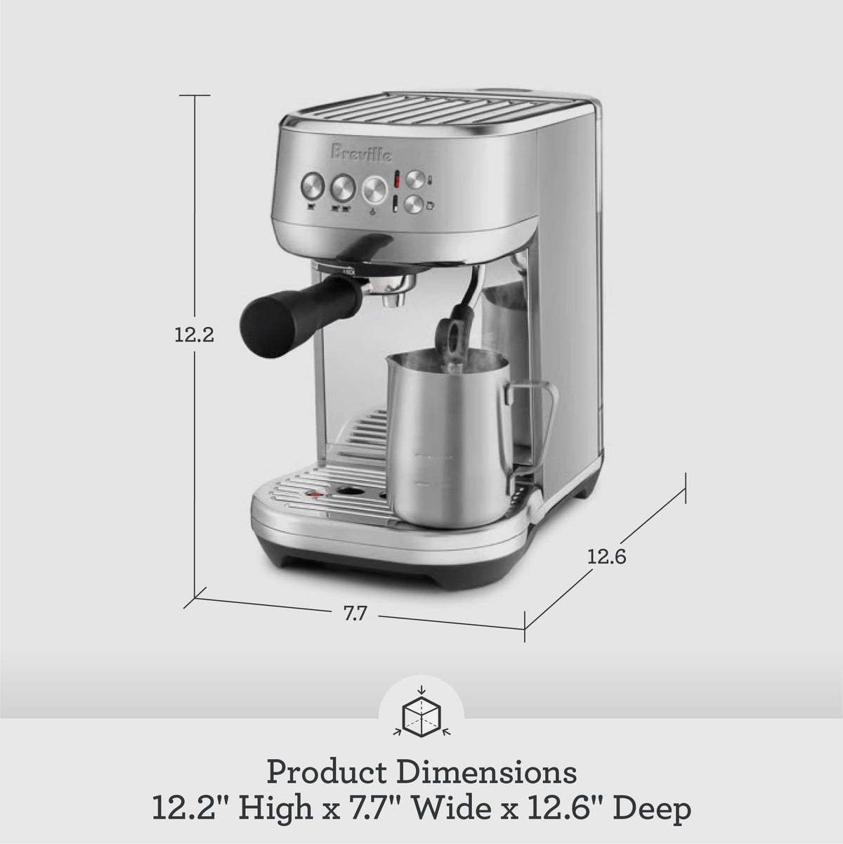 Breville BES500BTR Bambino Plus Espresso Machine, Black Truffle