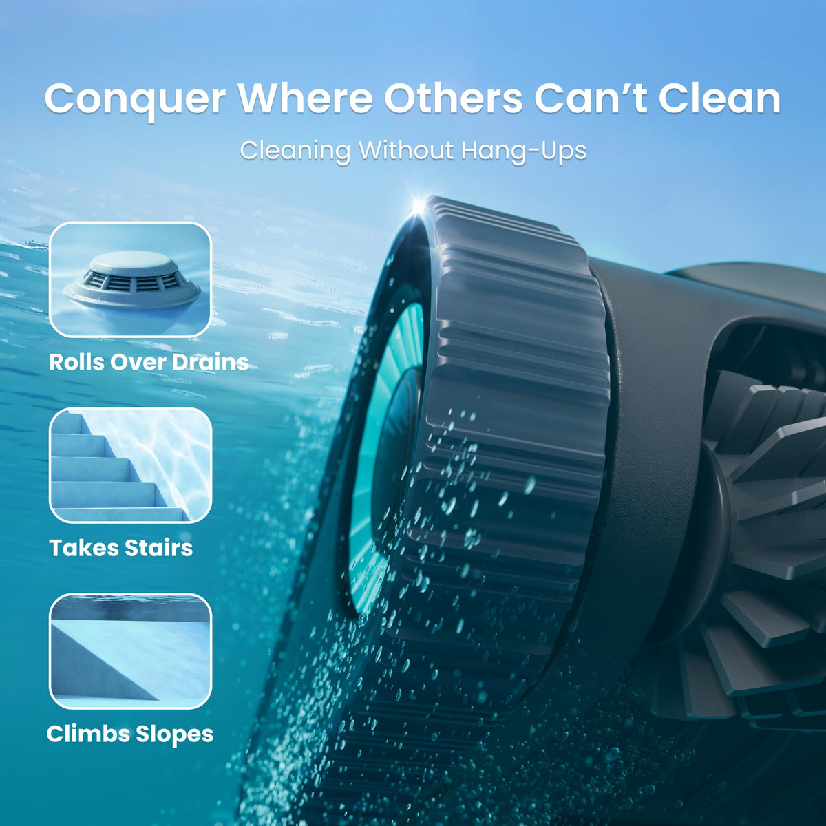 Aiper Scuba S1 2026 Robotic Pool Cleaner,Floor/Wall/Waterline/Shallow Area Cleaning, Double Filtration, Adaptive Navigation, High-Precision Sensors, App Support-Gray