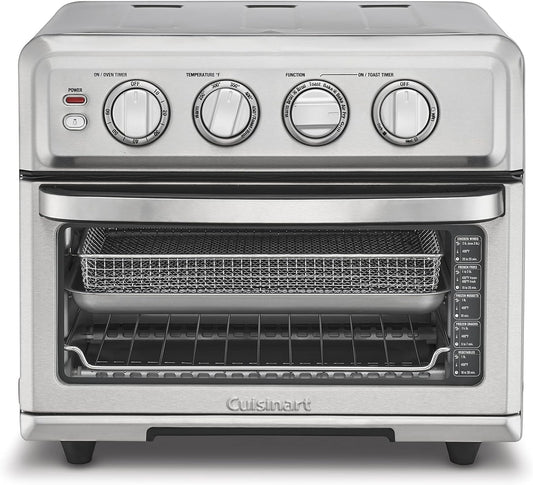 Cuisinart Air Fryer Toaster Oven, 1800W, 8-in-1 with Air Fry, Convection, Broil & Warm, 0.6 Cubic Feet, 60-Minute Timer, TOA-70NAS, Stainless Steel