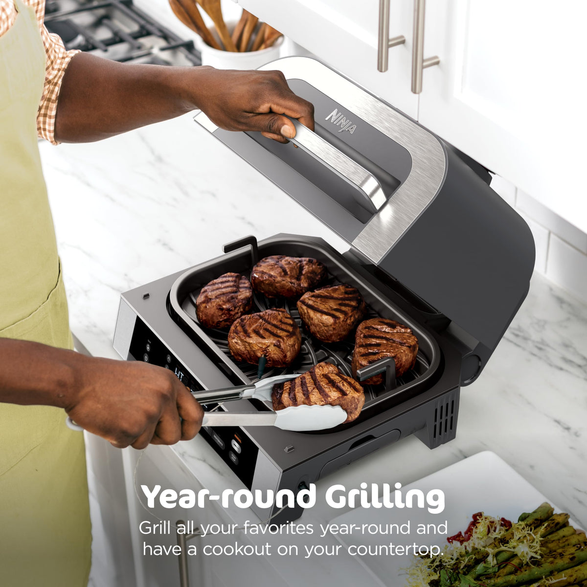 Ninja® Foodi® Smart XL 6-in-1 Indoor Grill & Air Fryer, Black/Silver, DG551