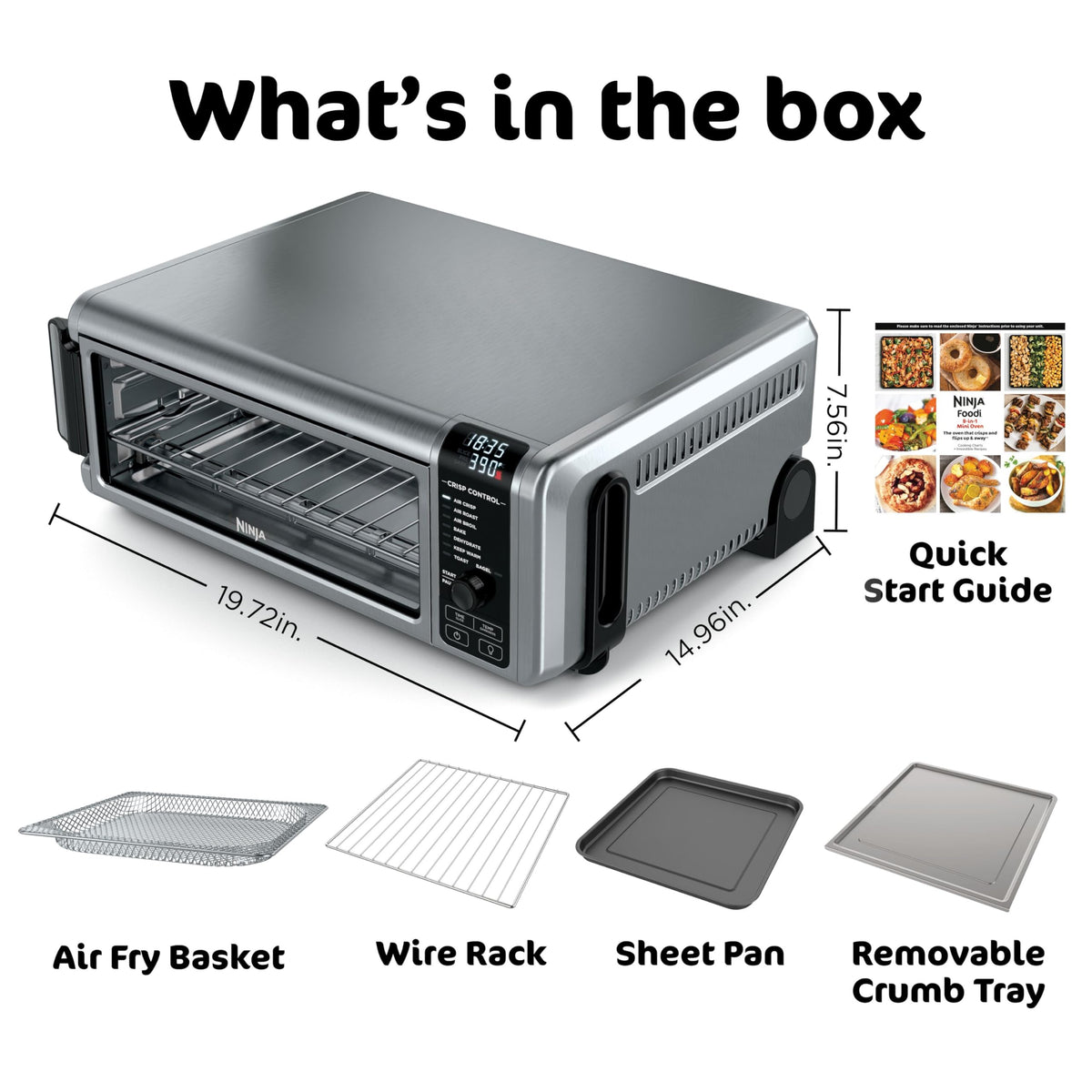 Ninja Digital Air Fry Countertop Oven, 8-in-1, XL, Silver, SP101