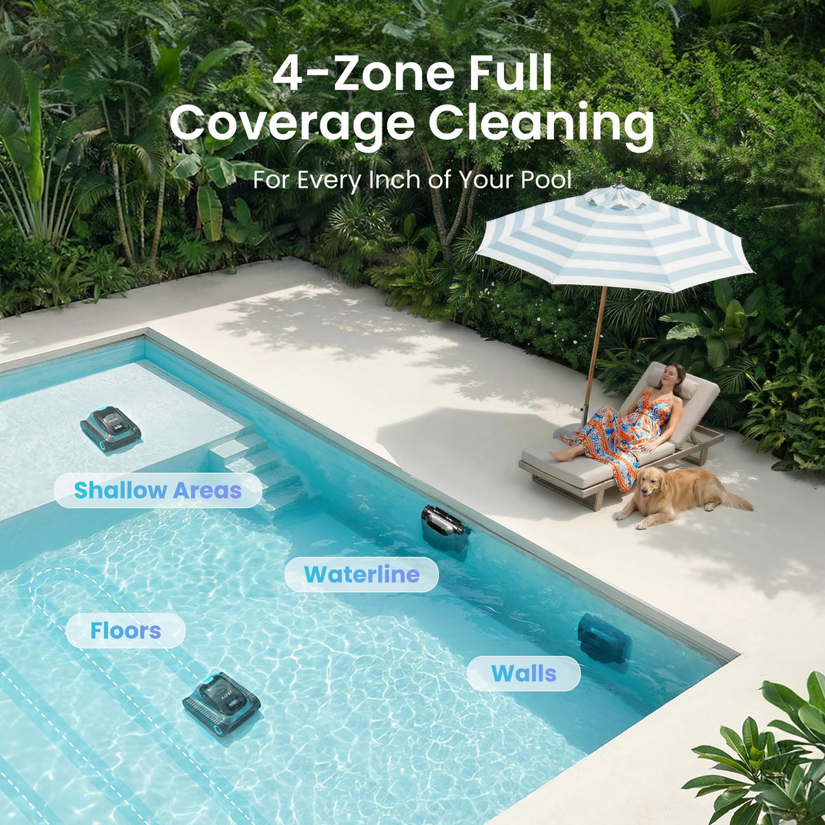 Aiper Scuba S1 2026 Robotic Pool Cleaner,Floor/Wall/Waterline/Shallow Area Cleaning, Double Filtration, Adaptive Navigation, High-Precision Sensors, App Support-Gray